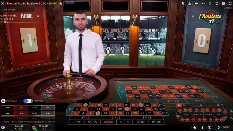 Screen Football Studio Roulette 2