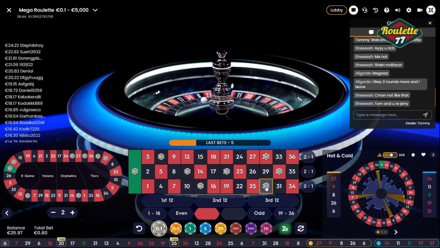 Screen Mega Roulette 2