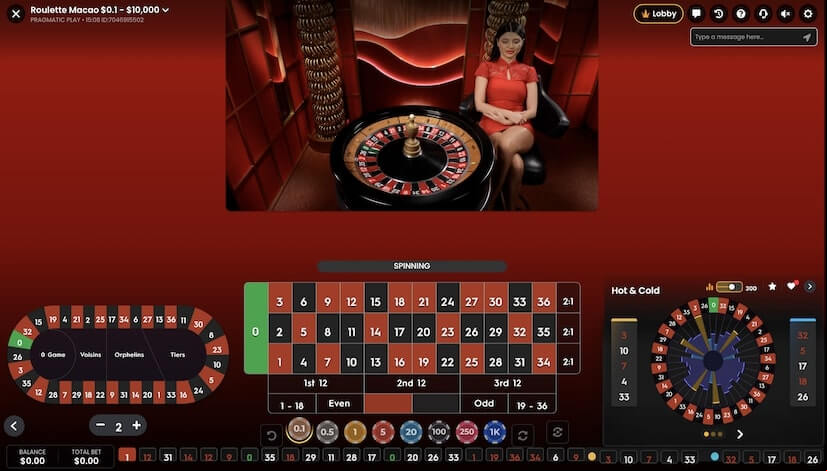 Screen Roulette Macao 2
