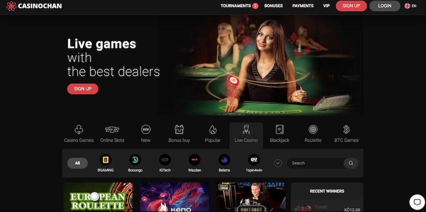 CasinoChan screen 1