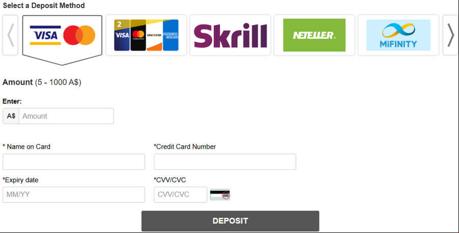 pure casino deposit process