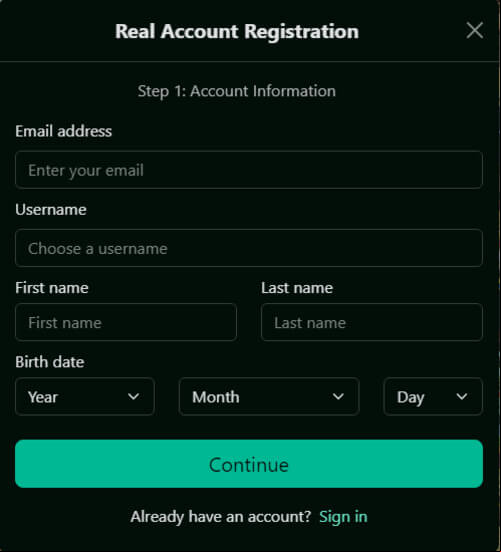pure casino registration