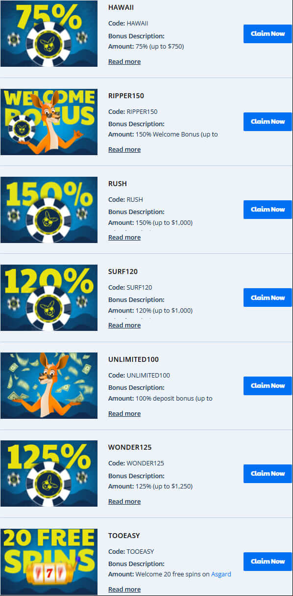 ripper casino promos